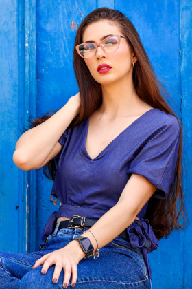 Imagem de um vestido azul